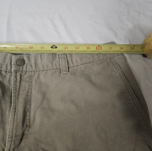 Columbia Mens Shorts Size 36 Cotton Brown Flat Front Casual Chino! - Picture 7 of 9